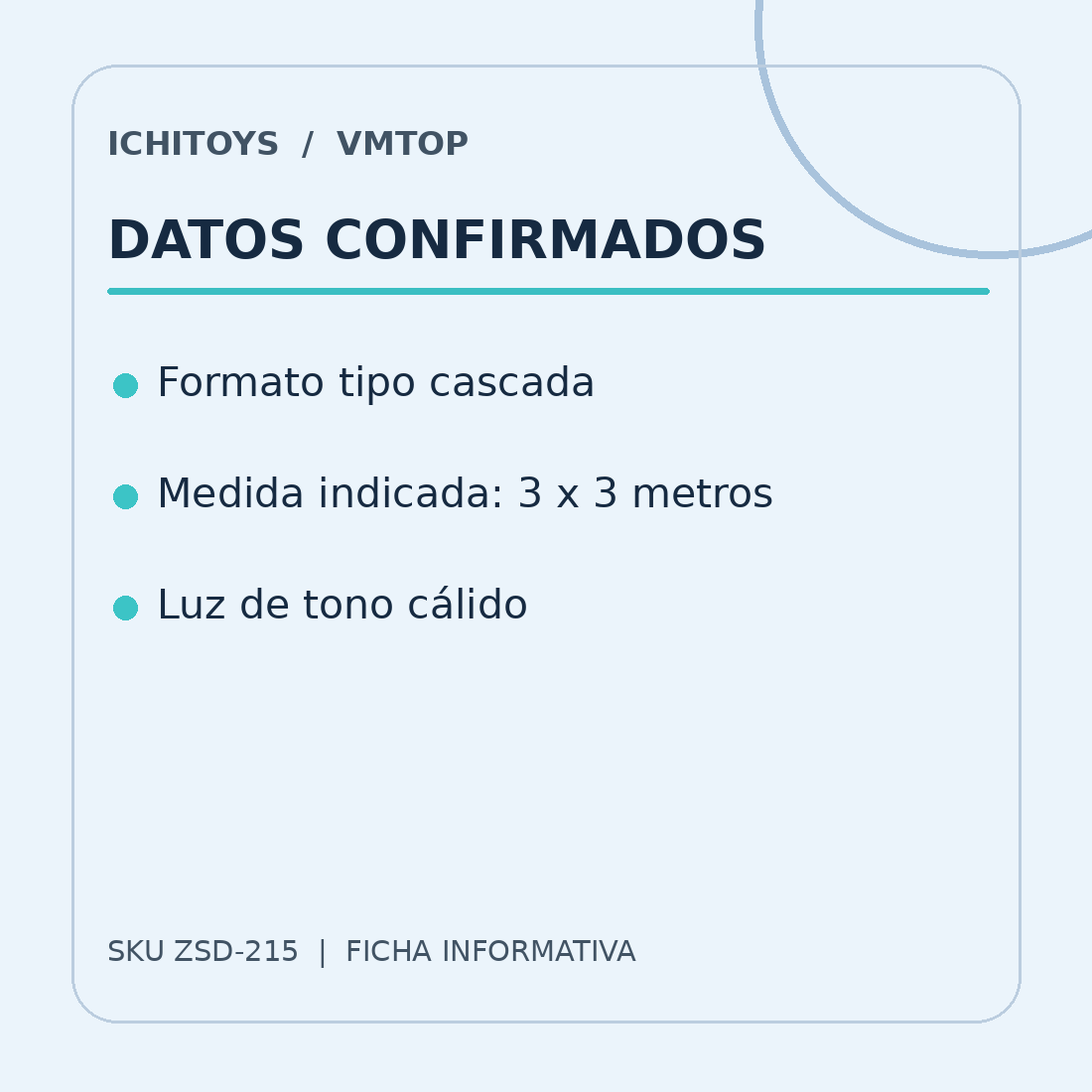 Ficha visual de Cascada de Luz Cálida 3x3 Metros, parte 2