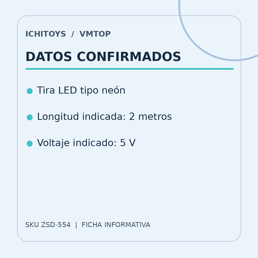 Ficha visual de Tira LED Neón Flexible de 2M 5V, parte 2
